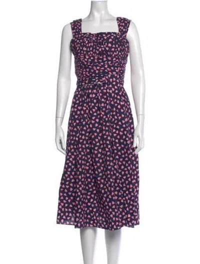 Pre-owned Carolina Herrera Printed Midi Length Dress In Blue