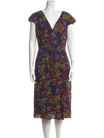 Pre-owned Carolina Herrera Printed Midi Length Dress In Multi