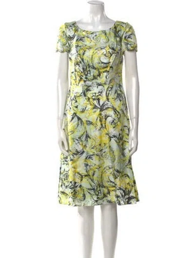 Pre-owned Carolina Herrera Printed Midi Length Dress In Neutrals