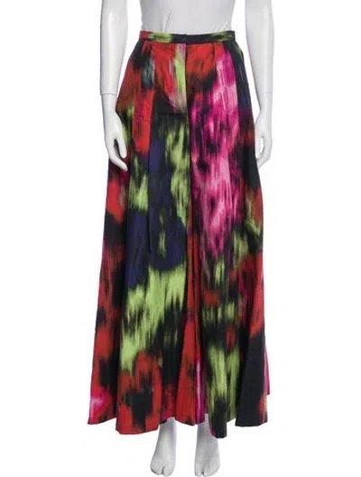 Pre-owned Carolina Herrera Printed Midi Length Skirt In Red