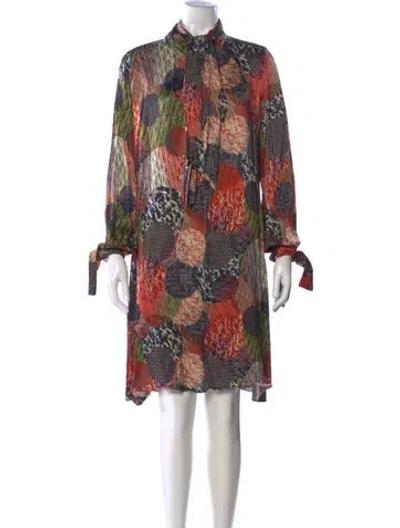 Pre-owned Carolina Herrera Printed Mini Dress In Blue