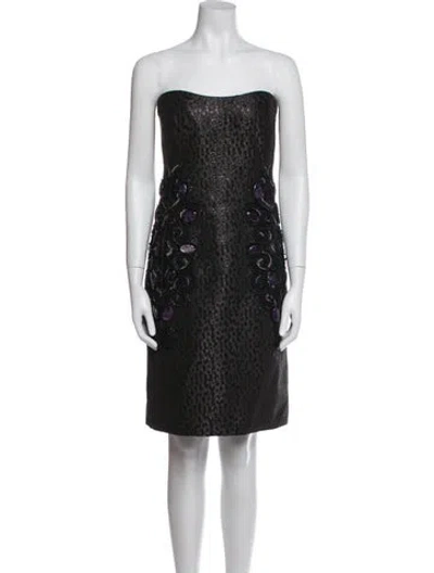 Pre-owned Carolina Herrera Printed Mini Dress In Brown