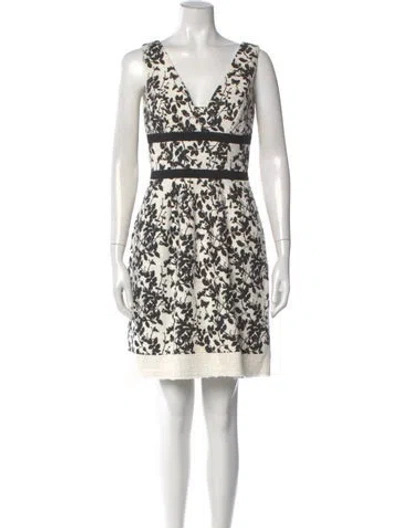 Pre-owned Carolina Herrera Printed Mini Dress In Multi