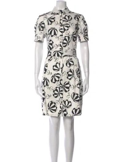 Pre-owned Carolina Herrera Printed Mini Dress In Neutral