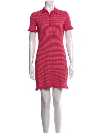 Pre-owned Carolina Herrera Printed Mini Dress In Pink