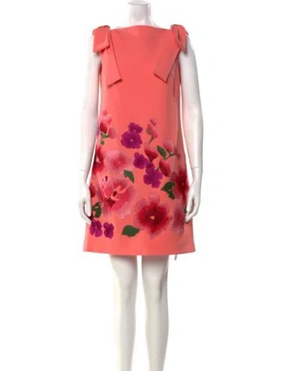 Pre-owned Carolina Herrera Printed Mini Dress W/ Tags In Neutral