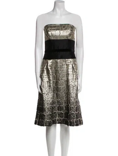Pre-owned Carolina Herrera Printed Mini Dress In White