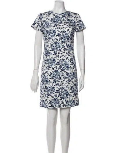 Pre-owned Carolina Herrera Printed Mini Dress In White