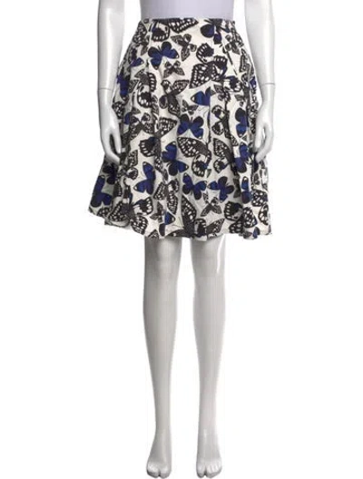 Pre-owned Carolina Herrera Printed Mini Skirt In White