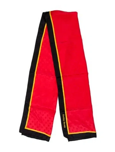 Pre-owned Carolina Herrera Printed Scarf In Red