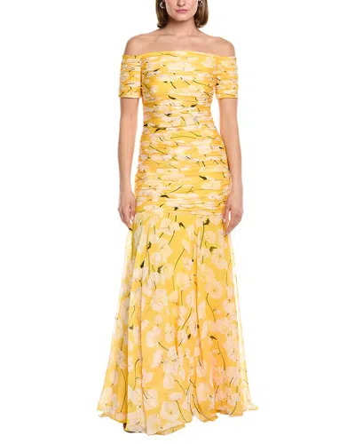 Carolina Herrera Printed Silk Gown In Transparent
