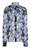 Carolina Herrera Printed Silk Shirt In Black