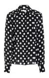 Carolina Herrera Polka-dot Button Down Shirt In Black,white