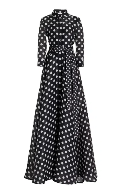 CAROLINA HERRERA PRINTED SILK TRENCH GOWN