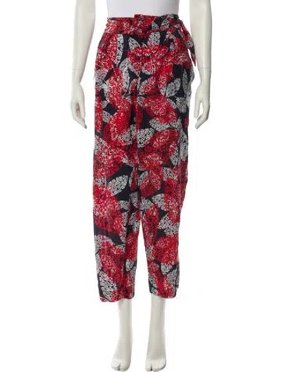 Pre-owned Carolina Herrera Printed Straight Leg Pants In Multi