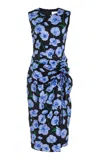 Carolina Herrera Printed Stretch-cotton Midi Dress In Black