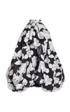 Carolina Herrera Printed Taffeta High-low Gown In Black,white