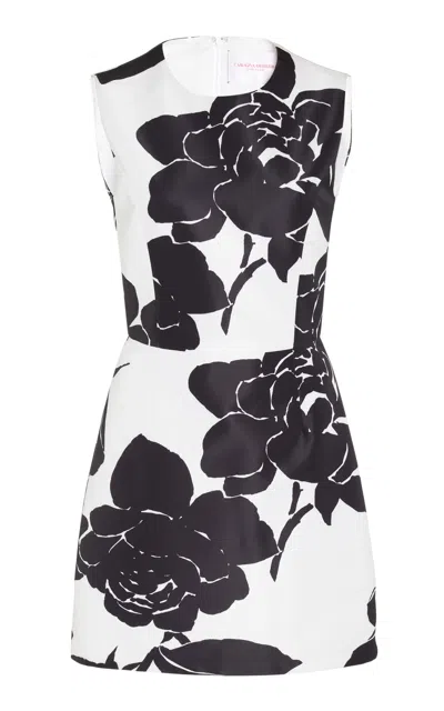 CAROLINA HERRERA PRINTED FAILLE MINI DRESS