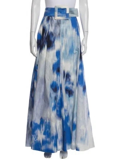 Pre-owned Carolina Herrera Printed Wide Leg Pants In Blue