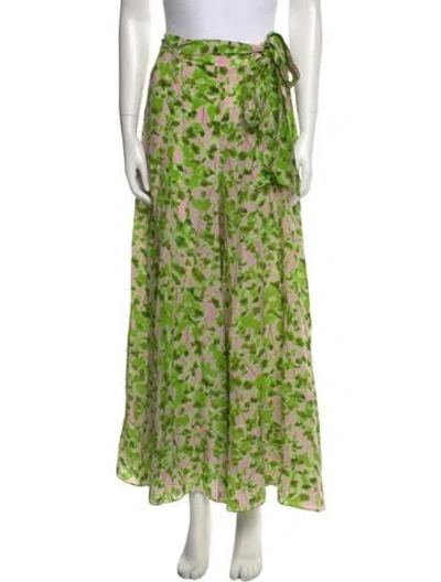 Pre-owned Carolina Herrera Printed Wide Leg Pants In Green