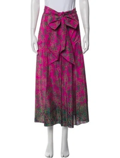 Pre-owned Carolina Herrera Printed Wide Leg Pants In Multi