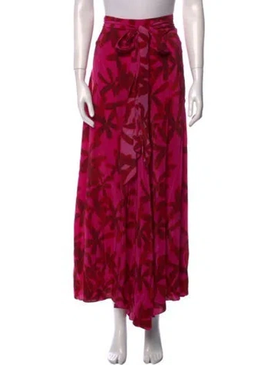 Pre-owned Carolina Herrera Printed Wide Leg Pants In Pink