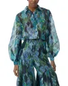 Carolina Herrera Puff-sleeve Silk Button-down Shirt In Multi