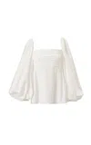 Carolina Herrera Puff-sleeve Cotton Top In White