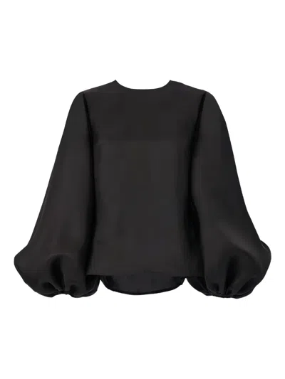 CAROLINA HERRERA PUFF-SLEEVE GAZA BLOUSE