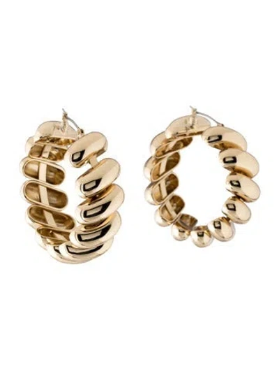 Pre-owned Carolina Herrera Puffed Link Hoop Earrings In Multicolor