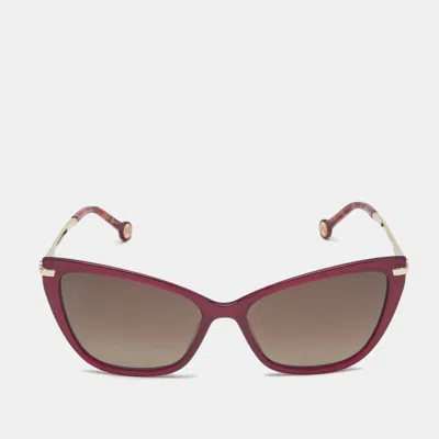 Pre-owned Carolina Herrera Purple/brown Gradient Her 0262/s Cat Eye Sunglasses