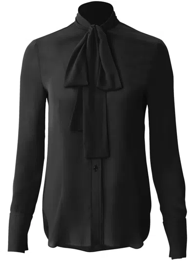 Carolina Herrera Pussy-bow Georgette Blouse In Black