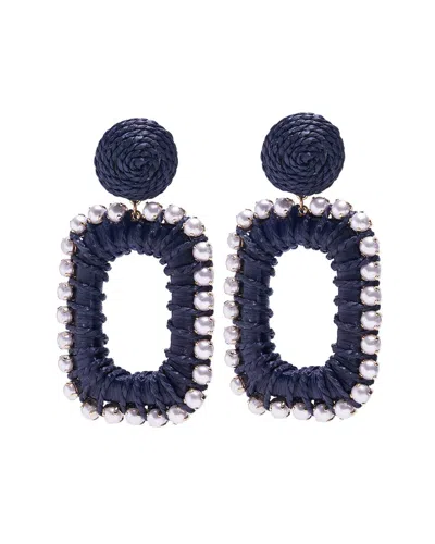 Carolina Herrera Raffia-wrapped Chain Earrings In Multi