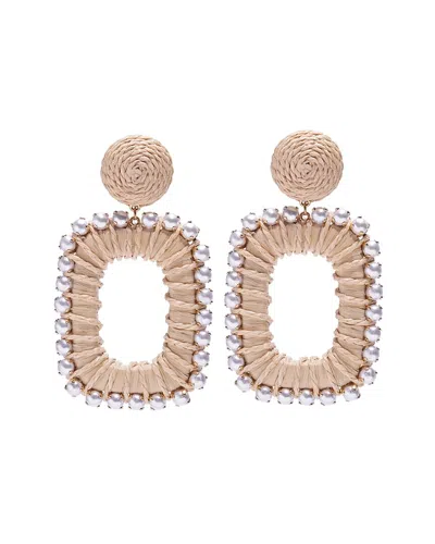 Carolina Herrera Raffia-wrapped Chain Earrings In Multi