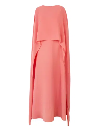 Carolina Herrera Rear-zip Cape-front Kaftan In Pink