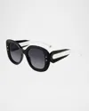 Carolina Herrera Rectangle Acetate Sunglasses In Multi