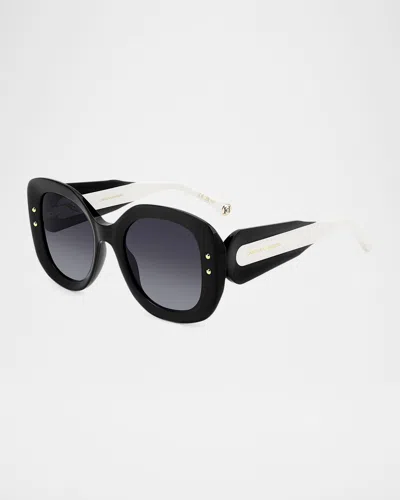 Carolina Herrera Rectangle Acetate Sunglasses In Multi