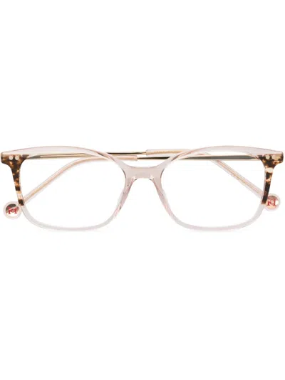 Carolina Herrera Rectangle-frame Tortoiseshell-detail Glasses In Neutrals