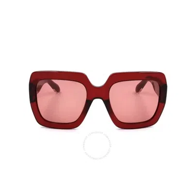 Carolina Herrera Red Butterfly Ladies Sunglasses Shn636 0954 55 In Burgundy