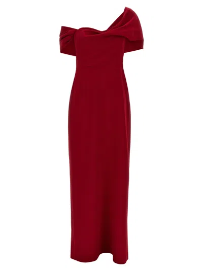 CAROLINA HERRERA RED COLUMN DRESS