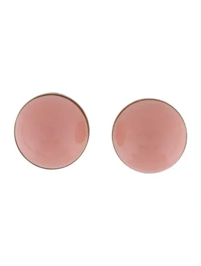 Pre-owned Carolina Herrera Resin Large Ball Stud Clip On Earrings In Multi