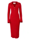 Carolina Herrera Ribbed Midi Dress In Red