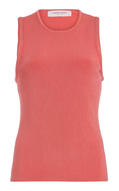 Carolina Herrera Ribbed Stretch-knit Top