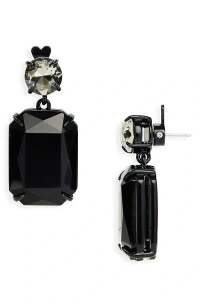 Carolina Herrera Riviere Crystal Drop Earrings In Black