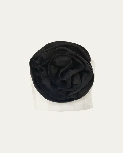 Carolina Herrera Rose Strapless Top In Black/white
