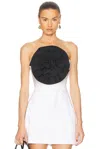 Carolina Herrera Rose Top In Black & White