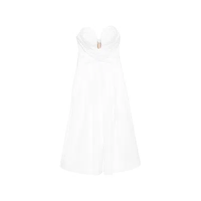 Carolina Herrera Rose-bustier Maxi Dress In White