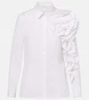 Carolina Herrera Rosette Cotton Shirt In White
