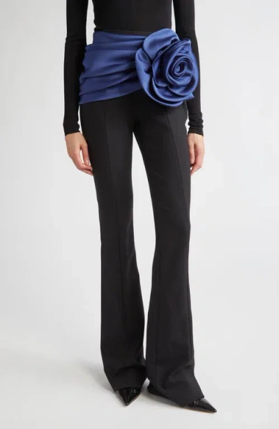 CAROLINA HERRERA CAROLINA HERRERA ROSETTE SASH BOOTCUT PANTS