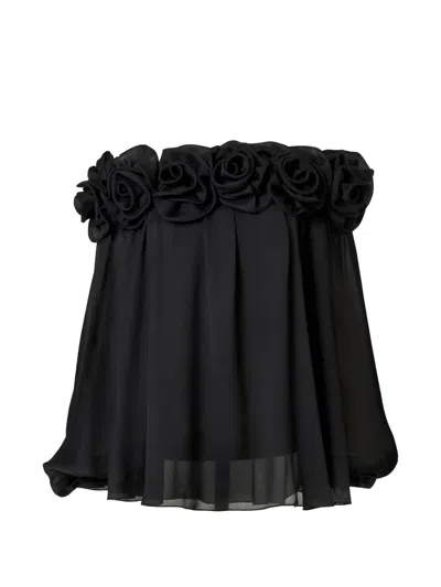 Carolina Herrera Rosette-detail Off-shoulder Top In Black